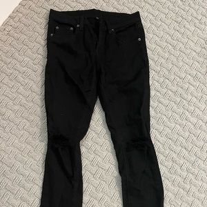 Carmar black ripped jeans! Ripped at the knee. Size 25